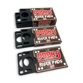 Shorty's Dooks 1/4 Hard Risers – Shock Absorbing Skateboard Riser Pads (Set of 2)