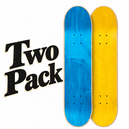 Two Pack BBS MFG Premium Blank Skateboard Deck | Professional-Grade Canadian Maple